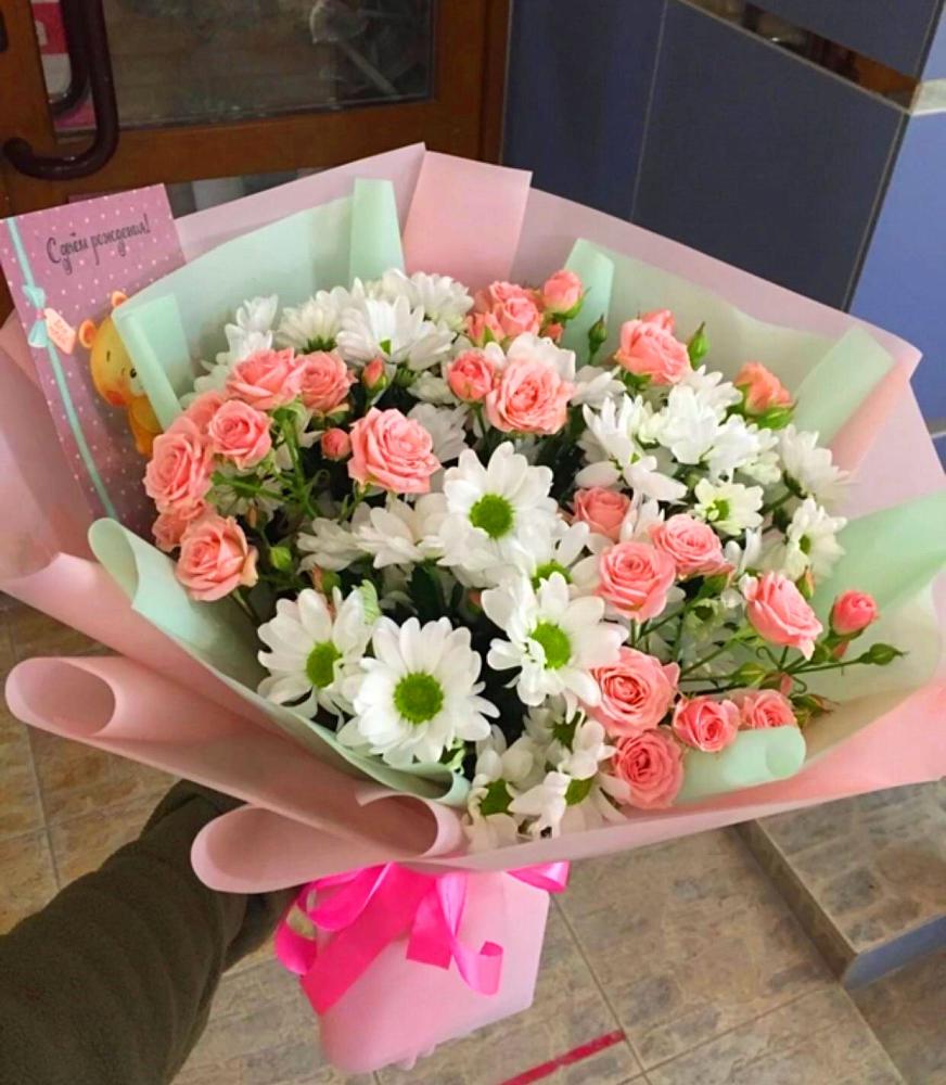 Букет цветов из: Розы и Хризантемы в Амурске