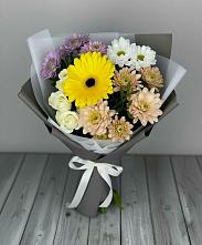 Букет цветов из:  Розы, Герберы и Хризантемы #REPLACE_PRED# Амурске