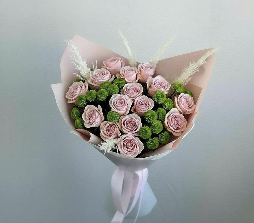 Букет доброе утро в Амурске Букет цветов из: Розы и Хризантемы в Амурске