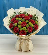 Букет цветов из:  Розы и Хризантемы #REPLACE_PRED# Амурске